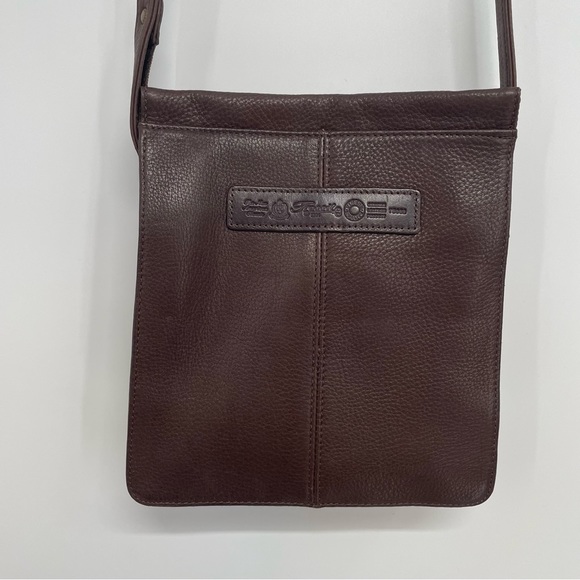 Vintage Fossil Purse 75082 Brown Pebbled Leather Adjustable Crossbody Bag Key - Picture 2 of 16